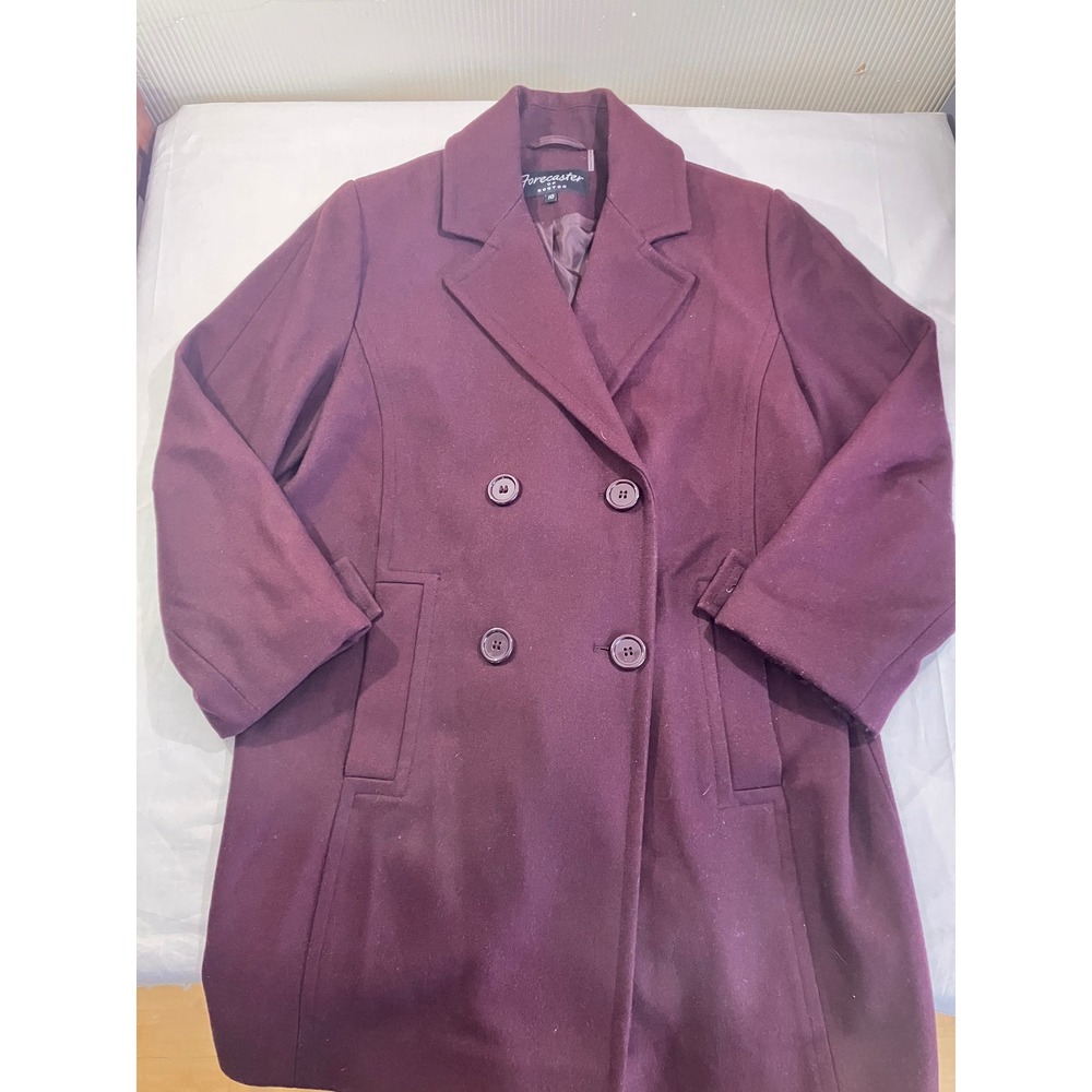 Forecaster of Boston Double Breasted Wool‎ Blend Coat Women Size 10 Burgundy Red